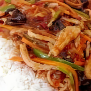 Fragrant Spiced Pork With Rice 鱼香肉丝盖饭